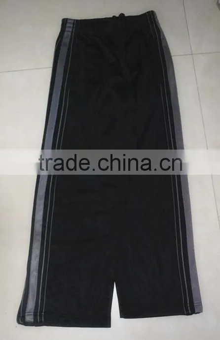 New design from Jiangxi China boys sport pants 100% polyester tricot 200g, brushed inside