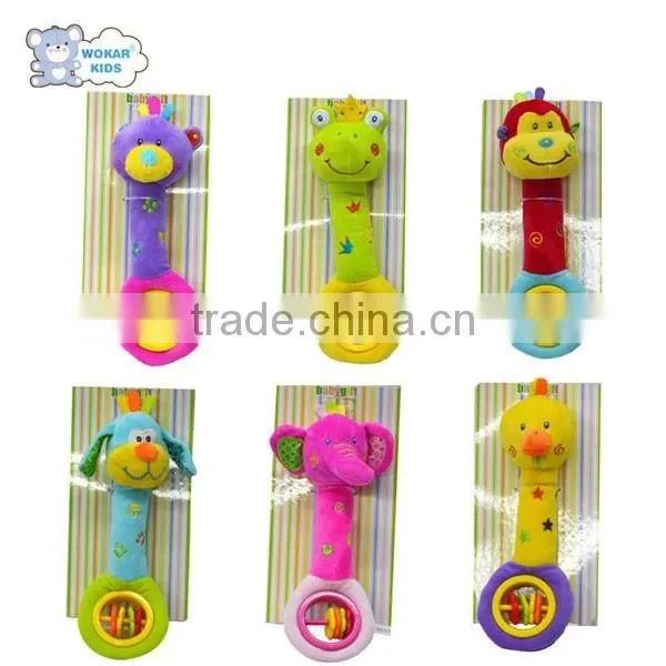 Lovely Squeaky Plush toy with abacus beads for formative education/enlighten education