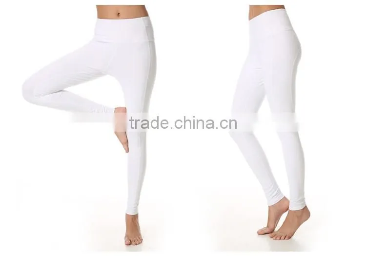 Toning belly in tall waist tight yoga ninth pants 85% polyester + 15% spandex women wholesale yoga pants