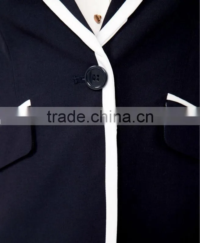 Contrast Single Button Blazer