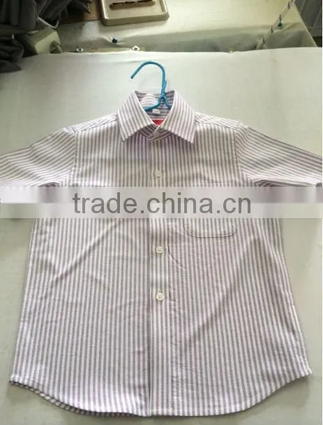 Latest design custom Boys purple white stripes oxford dress shirt
