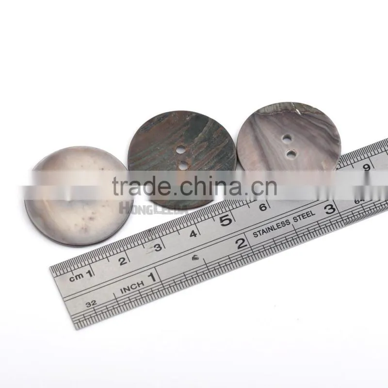 30mm 1.2inch Big Natural shell buttons 2-hole grey mother of pearl buttons decoration SHELL-003