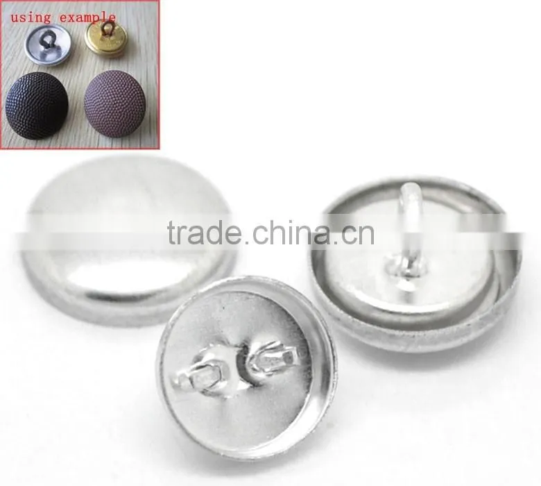 300Sets Aluminum Tone Shank Wire Back Cover Metal Buttons