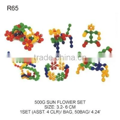 500 g Sun Flower Soft Rubber Educational Building Blocks Toys For Kids