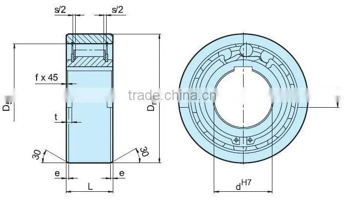 ASNU30 One Way 30x72x27 Bearing Support Required Backstop Clutch