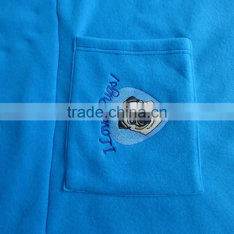 wide scarf with two pockets embroidery dog promotion gift polar fleece women shawl with collar