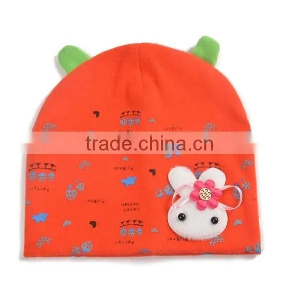 2016 newest korea style 100%cotton cute boys&girls baby beanie hat baby bonnet with animal head on