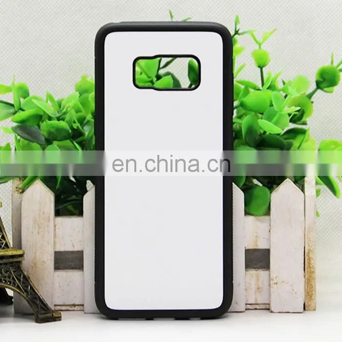2d sublimation heat transfer PC +TPU silicon blank cell phone case with metal sheet for Prosub-Samsung S8