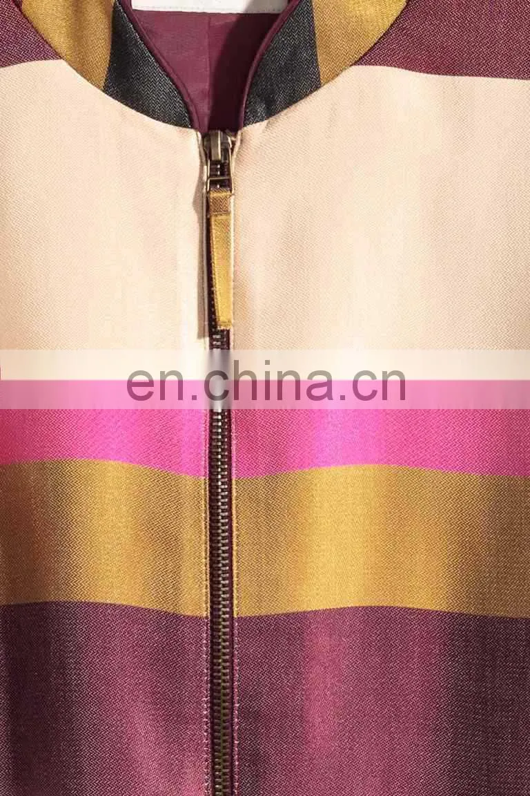 New fashion women colorful striped jacket, latest fashion short jacket