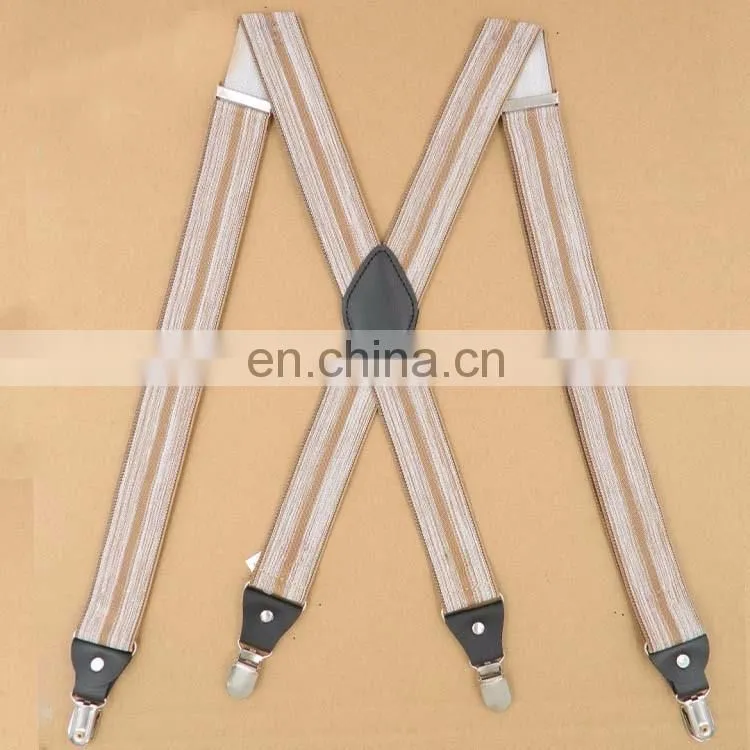 2017 yiwu wholesale custom printing suspenders striped suspenders