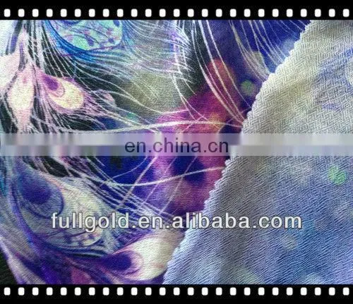 digtal printing on knitted chiffon fabric for ladies'garment