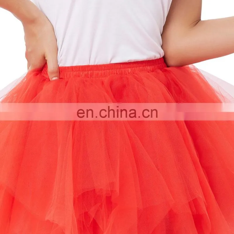 Kate Kasin Soft Tulle Netting Red Crinoline Petticoat Underskirt for Retro Vintage Dress KK000447-3
