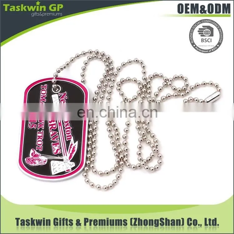 high quality cheap customized wholesale military dog tag with ball chain