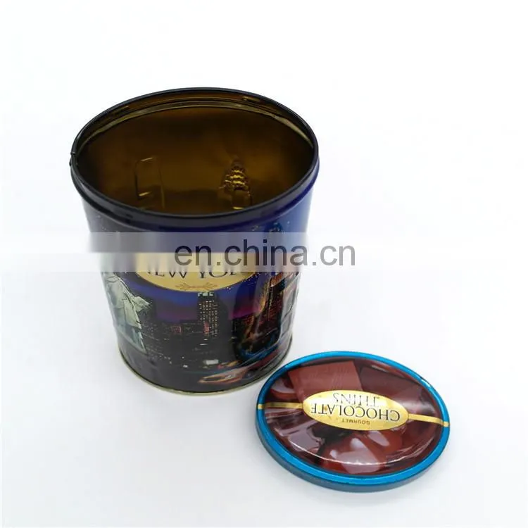 metal oval box shaped chocolate tin jar