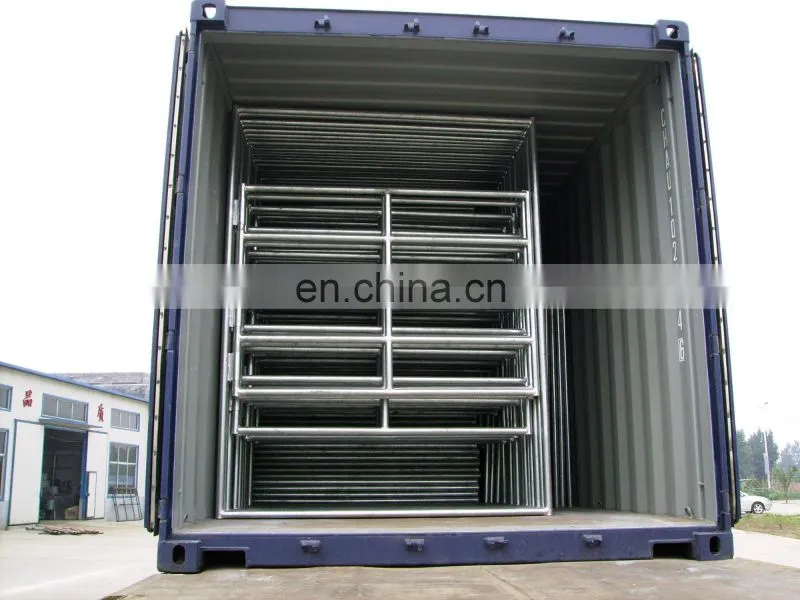 Cattle fence and field guard rail made of galvanized steel tubing or steel pipe with powder coated surface
