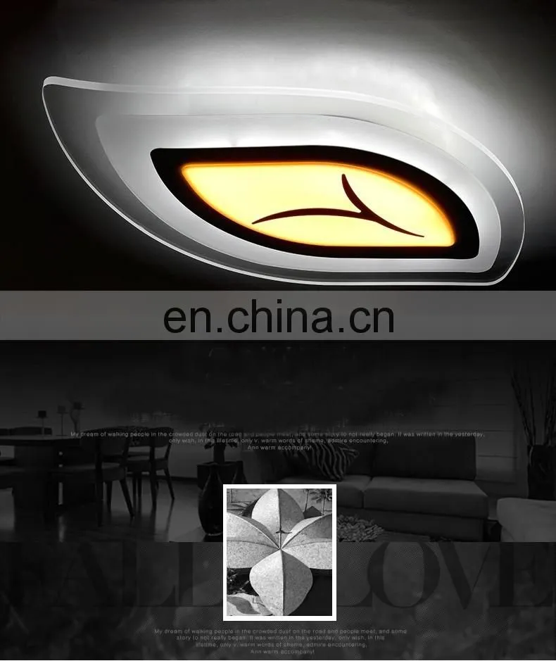 Chinese supplier Creative leaf surface mounted LED ceiling lights