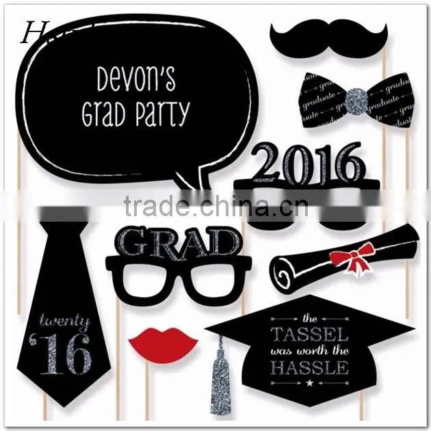 Grad Party Photo Booth Props on A Stick DIY Kits Fun Graduation Party Decoration Centerpieces PFB0081
