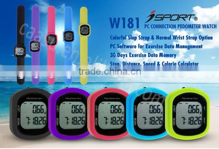 Colorful Fitness Silicone Pedometer Watch