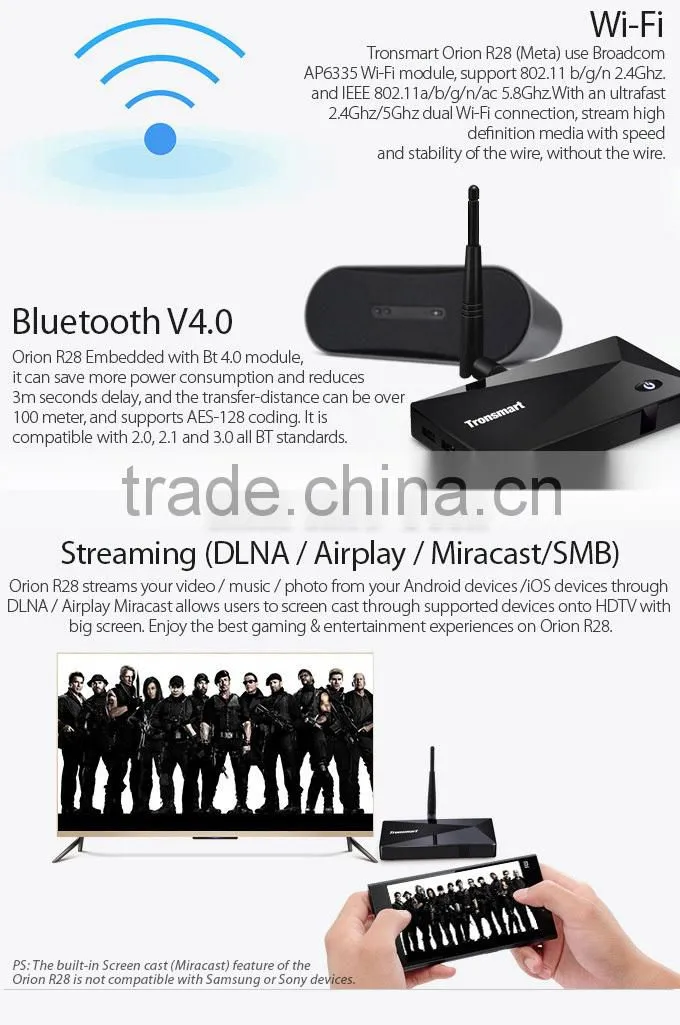 NEW!NEW!NEW COME OUT BOX!Tronsmart Orion R28 Meta Google Android 4.4,Bluetooth 4.0 Quad-core Android Smart Tv box