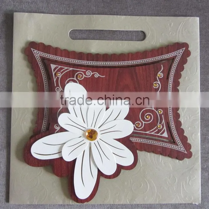Ideal Elegant Wooden Wedding Invitation with Handbag 2016