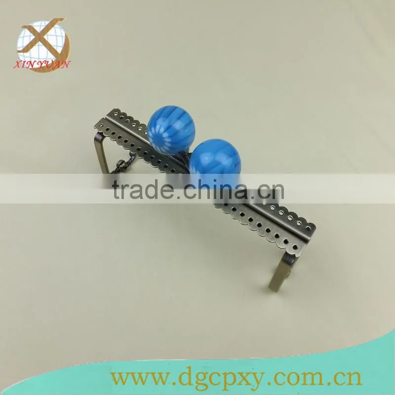 women handbag popular metal handbag handle with blue kiss clasp