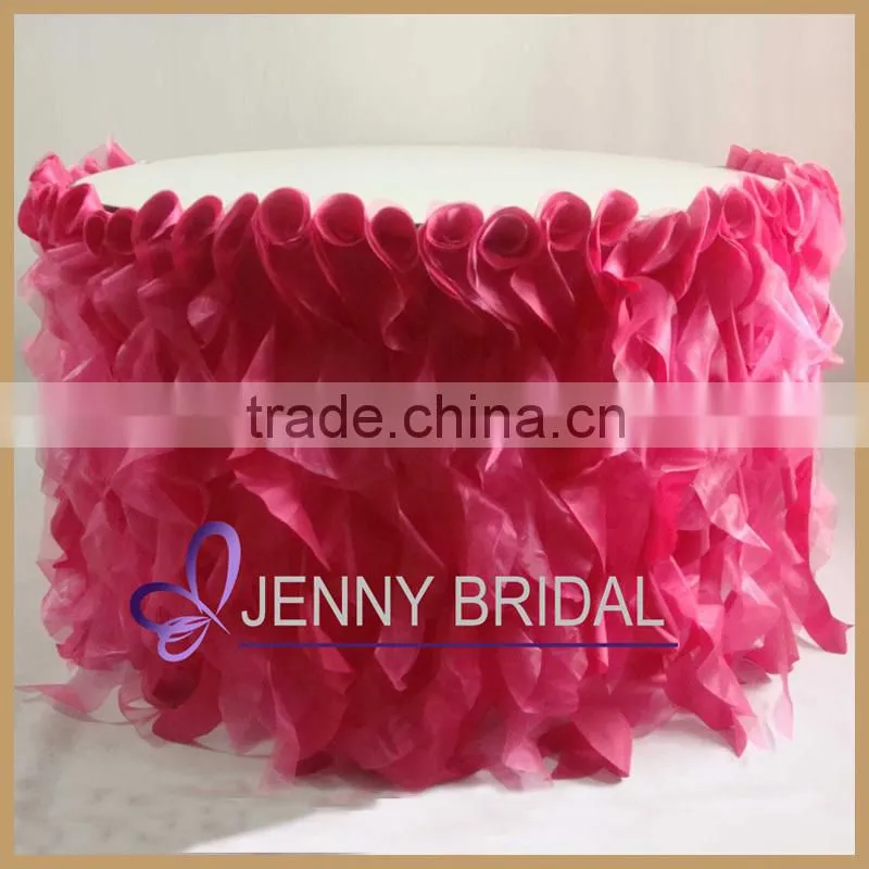 C009R1 cheap organza ruffled chair cover wedding