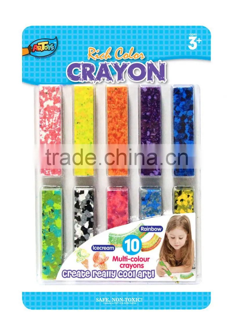 10 Long Multi-colors Crayon