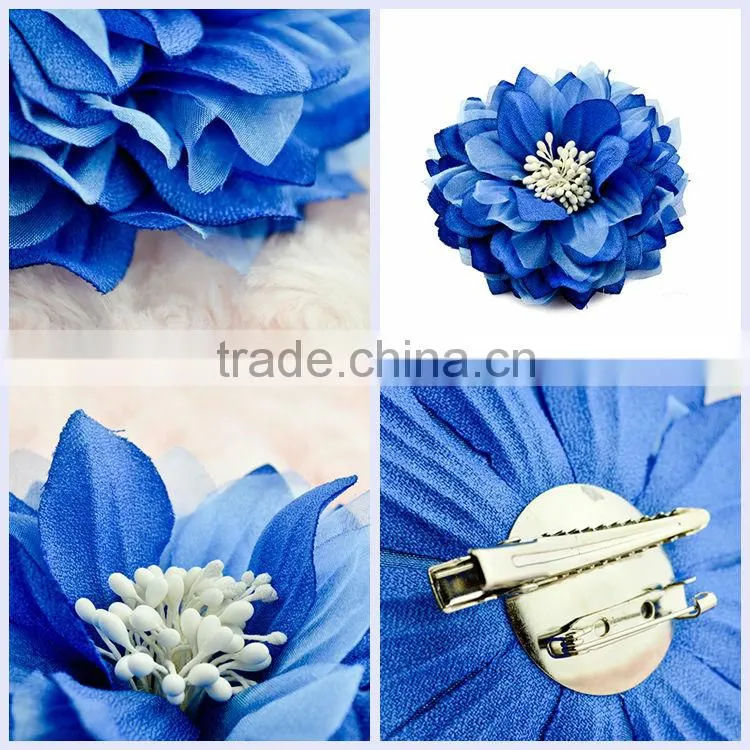 Chinese hair clip factory Spainsh blue rose hair accessories wholesale
