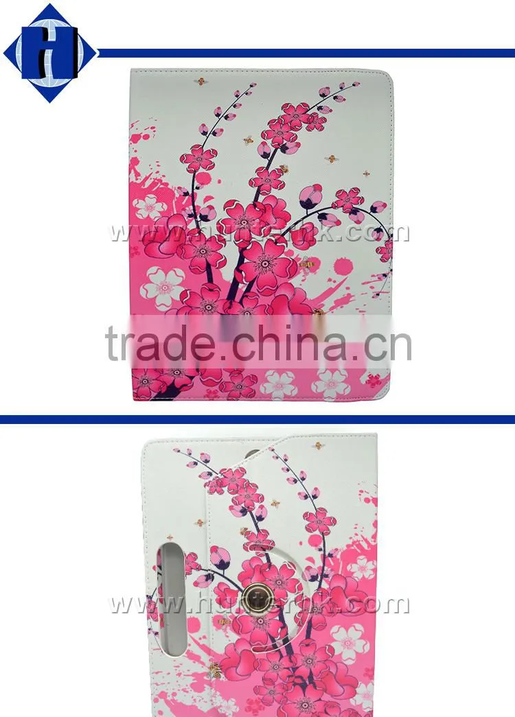 Hot Sell Pink Blossom Rotating Universal Tablet Case