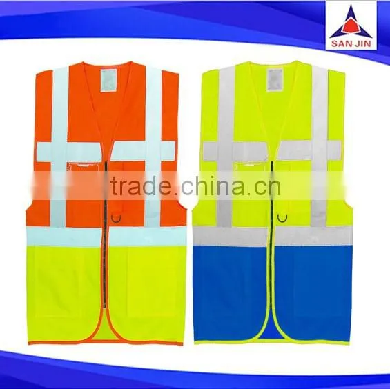 Multipocket Reflective safety vest construction work safety clothing Road traffic sanitation