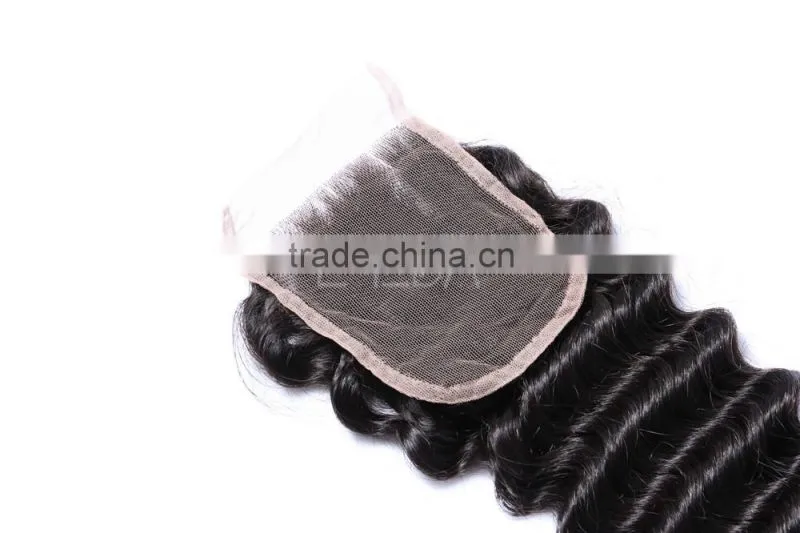 Deep wave human hair lace frontal closure, deep wave hair Brazilian virgin