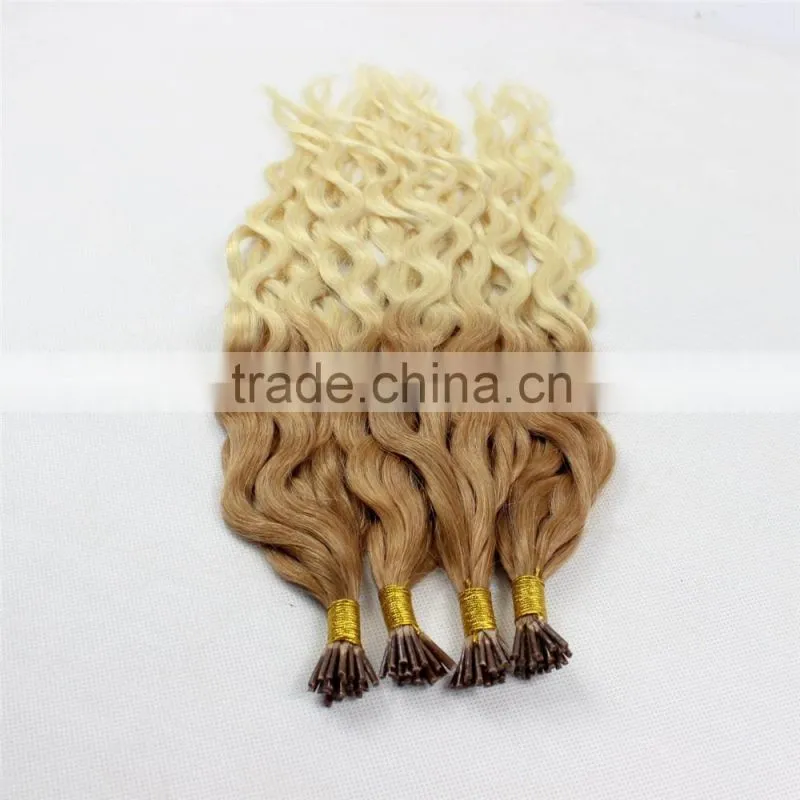 Ombre keartin curly silk strand hair extensions