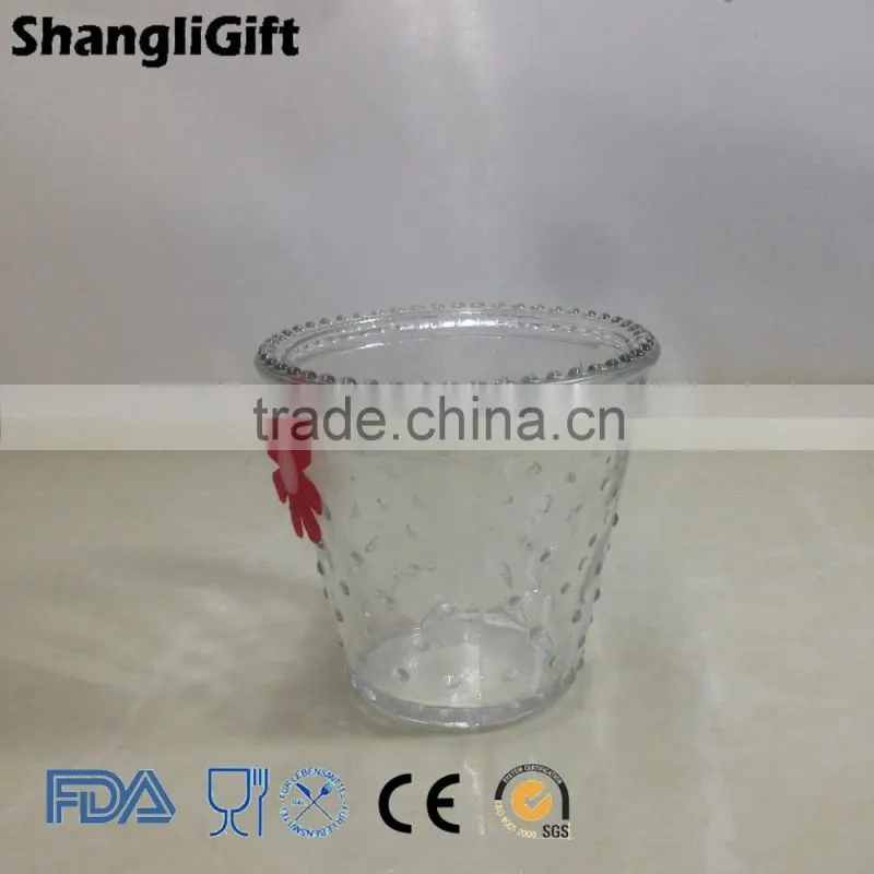 Clear Round Glass Flower Pot For Home Daily Use