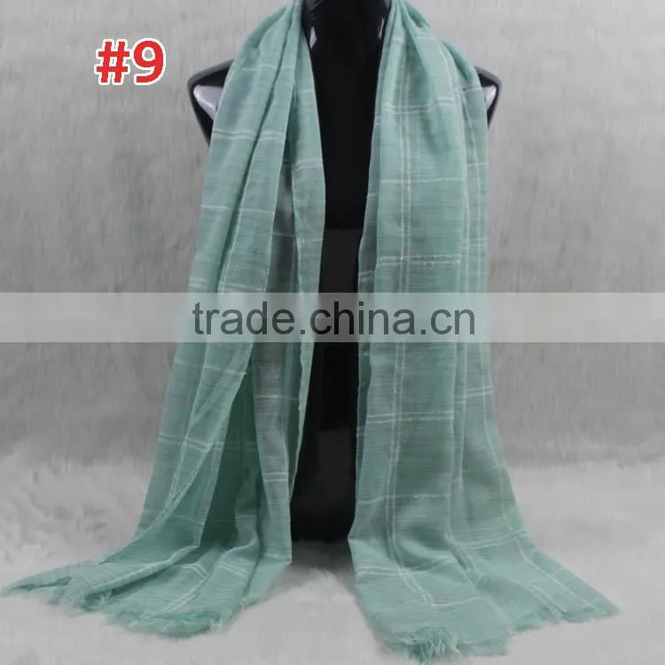 2016 Fashion Ladies Checked Plaid Viscose Pashmina Blanket Scarf Shawl