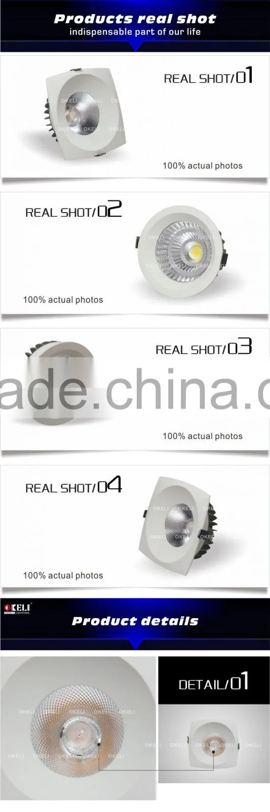 High lumen high CRI high PF led light downlight,led cob downlight