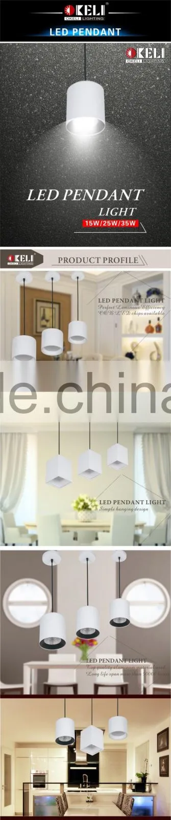 Thick and thin cylinder shape hanging led pendant lamp
