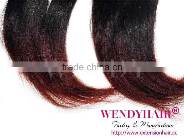 Stock!!!Fashion Ombre Colored Two Color Malaysian Remy Hair