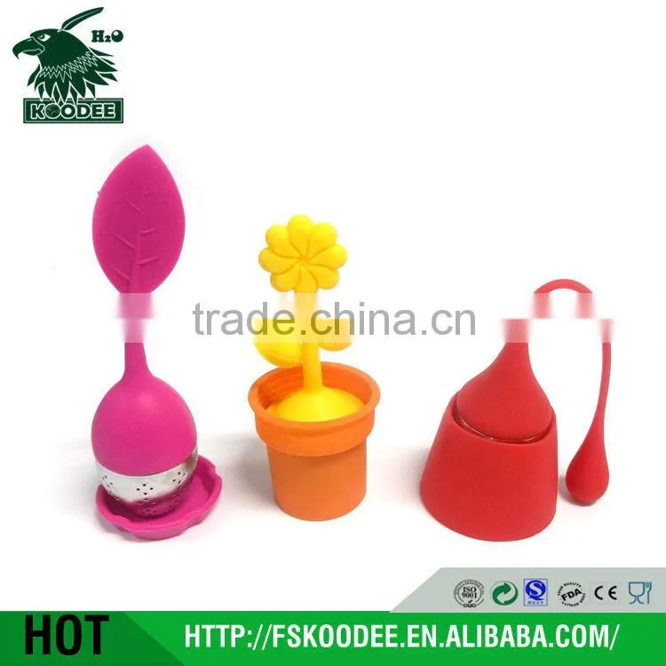Novel design tea infuser for cups/mugs in silicone and stainless steel material