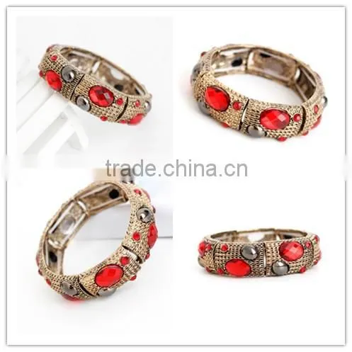 hot style faux gemstone bangle fashion jewelry bracelet