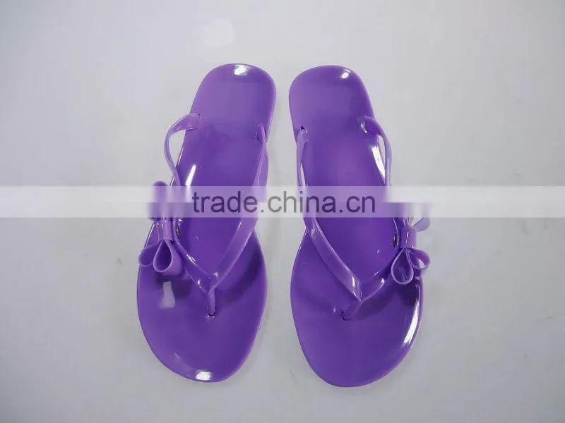 2015 New Fashion flower ladies pvc slipper