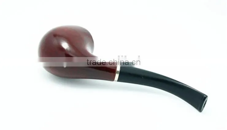 Classic Wooden Smoking Tobacco Pipe with Pouch and stand Red wooden smoking Pipe