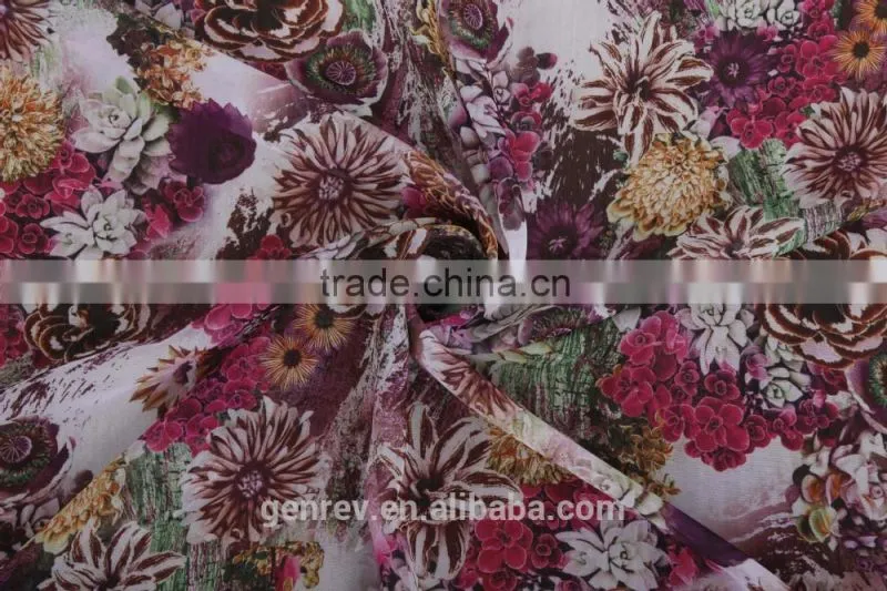 polyester chiffon fabric different types flower designs of fabric printed fabrics