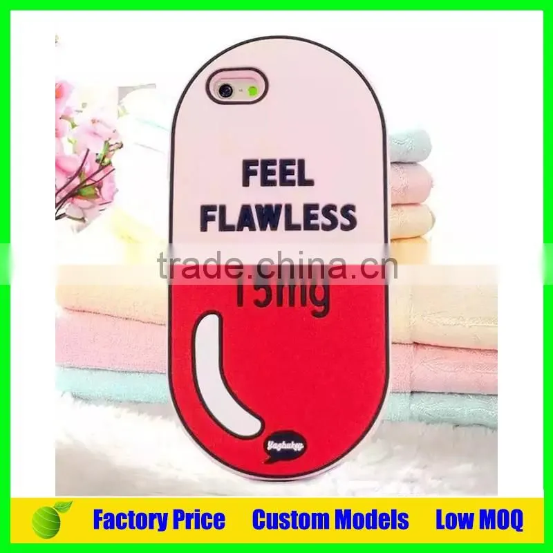 Wholesale capsule custom Silicone mobile 3d phone case for Iphone 5 6 6plus cell phone back cover case