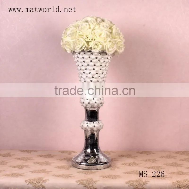 2016 Romatic glass fiber vases columns wedding decoration flower vase decorative wedding pillars wedding decoration(MS-226)