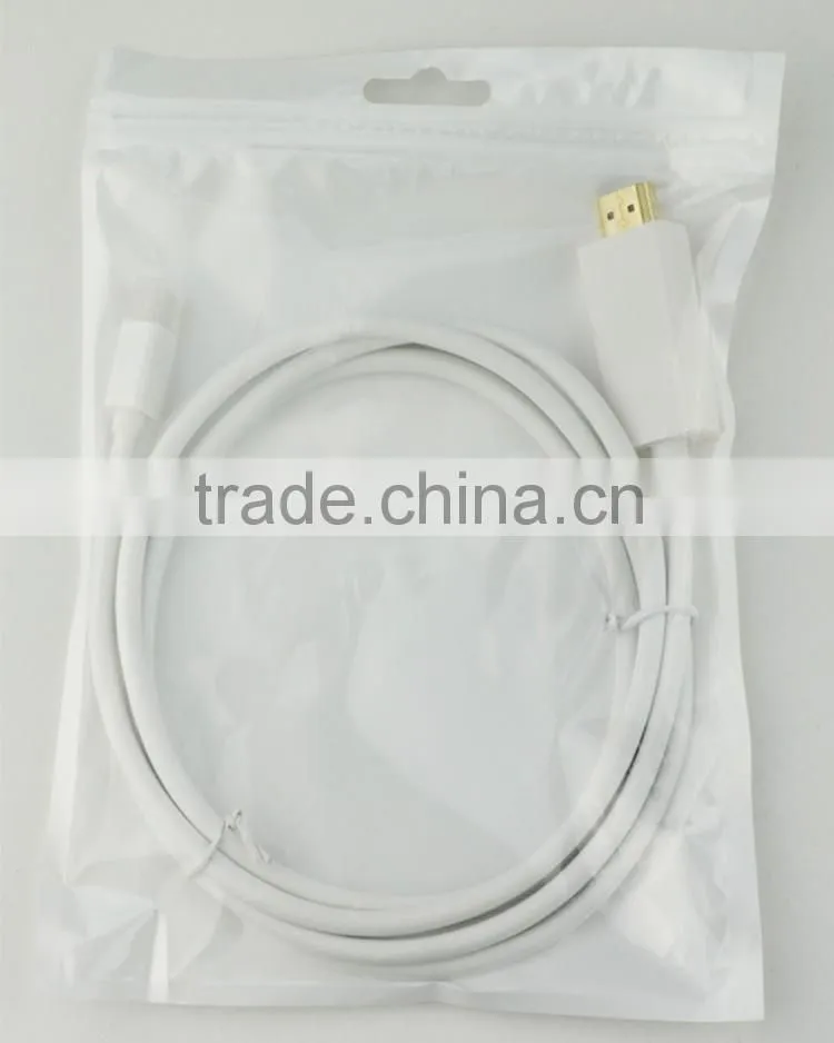 Factory price gold plated mini dp 1.2 to hdmi 1.4 cord for DVD player