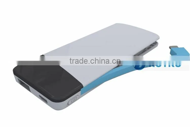 The Cheapest Portable Backup Battery Charger Build in Micro Cable 5600mah Mobile Power Bank Charger