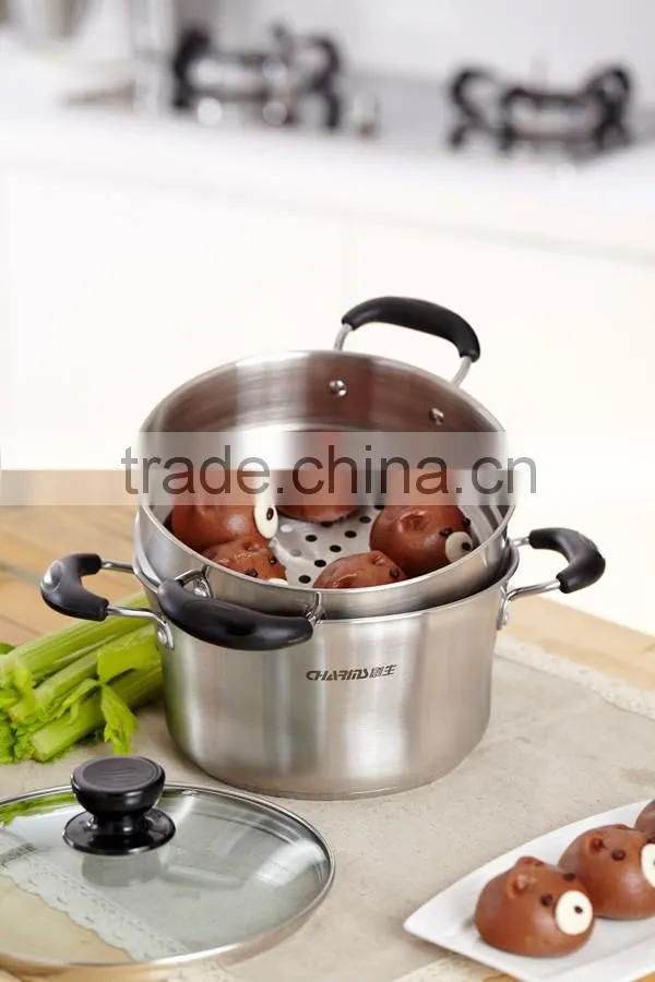 2016 New arrival japanese steamer pot&800W stainless steel food steamer& pure colour food cookware