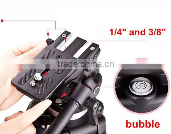 Professional Video Tripod heavy duty with fluid pan head for camera film photography WT717