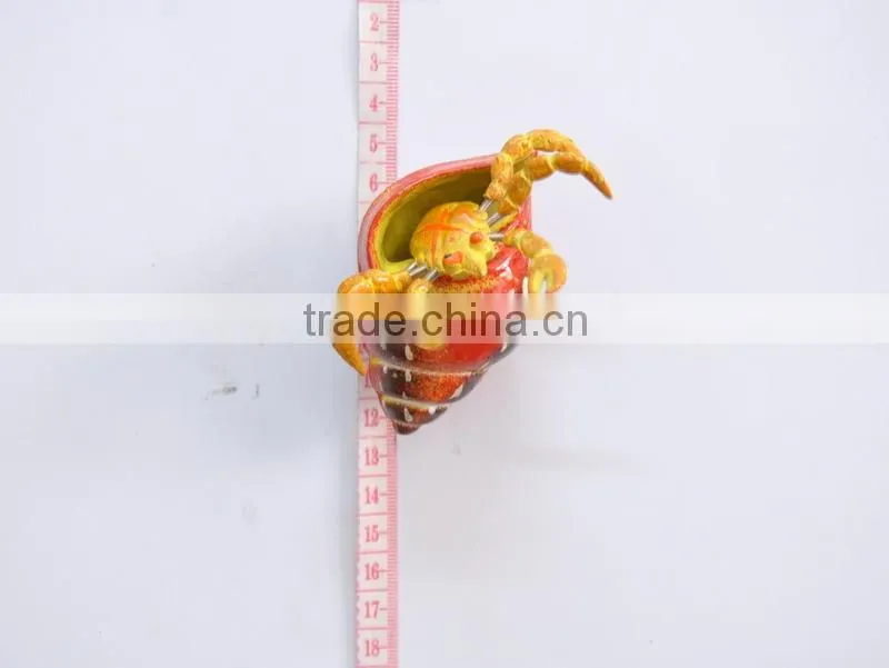 4 inch Plastic Lobster in Artificial Conch Shell 3D Fridge Magnet