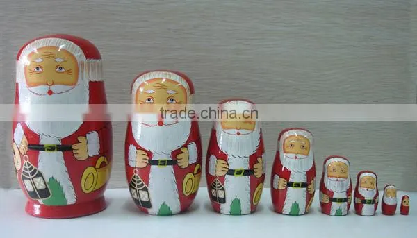 Wooden Russian doll, 5pc Purple Rolly/Polly Nesting Babushka doll set